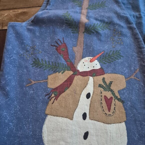 Vintage Snowman Vest With Whimsical Winter Scene & Snowmen "In The Meadow We Can - Picture 5 of 6